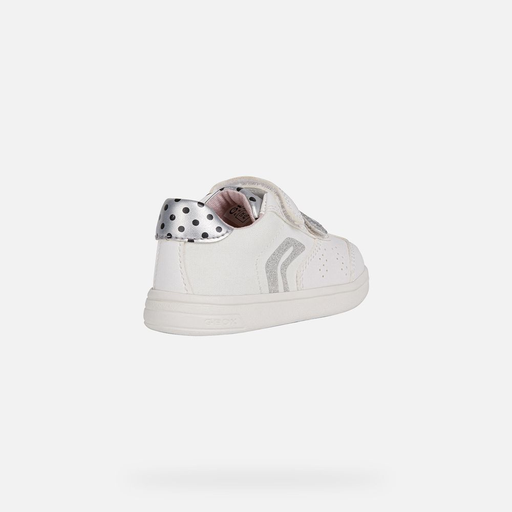 Basket Geox Djrock Girl - Blanche/Argent - Bebe 658427-YBE